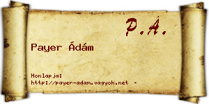 Payer Ádám névjegykártya